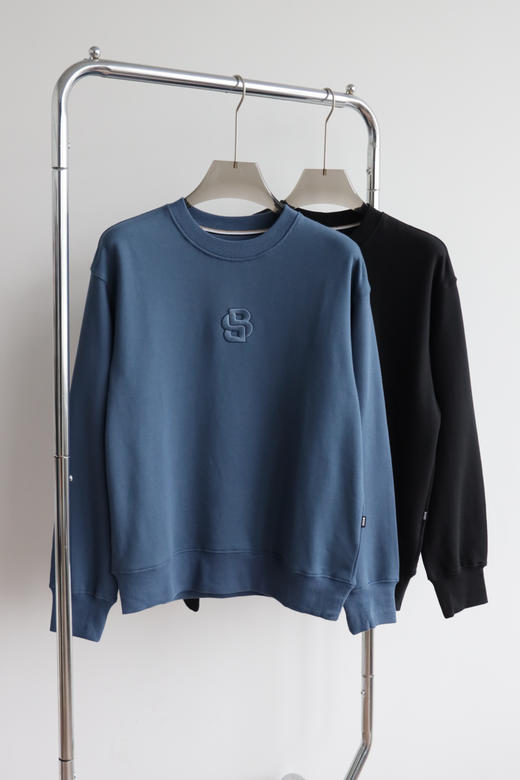 H.B 纯棉丝光毛圈 宽松版 刺绣圆领卫衣 WY894 商品图2