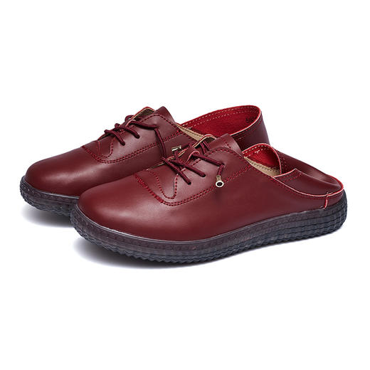 真皮圆头软底一脚蹬豆豆鞋 商品图2