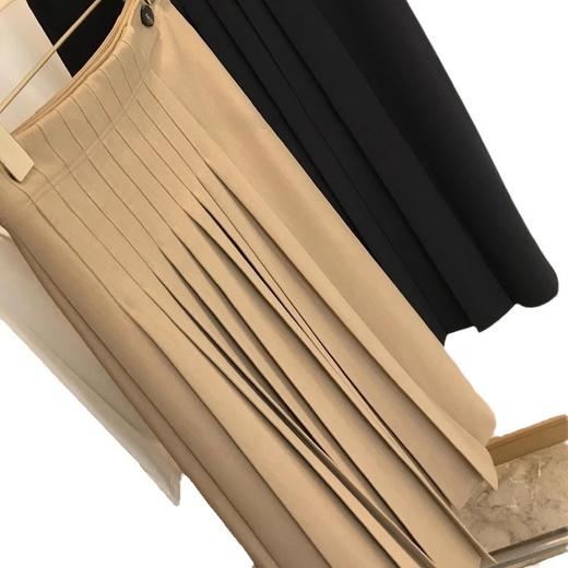 雀说 老客直接收，色纺面料~叠层压褶侧拉链高腰A字过膝半身裙女5ZF-21704 商品图4