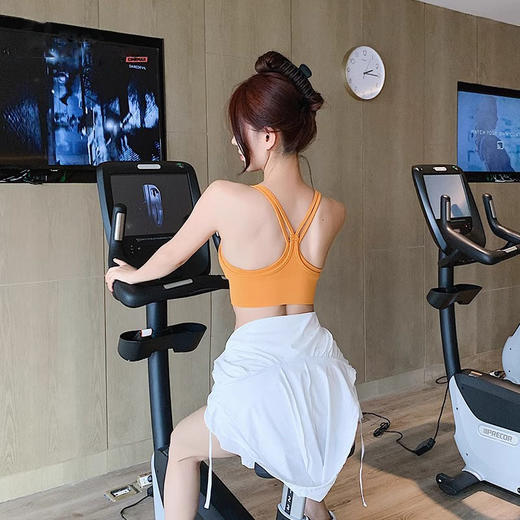 跃牌【美西西系列】双层防震文胸含胸垫可拆卸无钢圈瑜伽上衣WX-01 商品图0