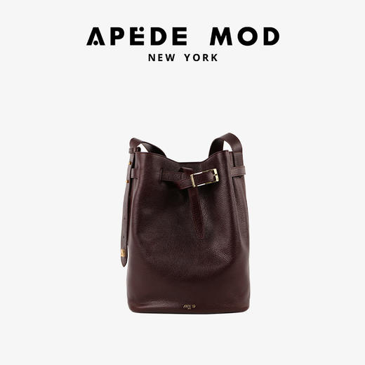 【品牌直发】APEDE MOD 春夏新款大容量头层牛皮水桶包 中号皮带软花桶包单肩斜挎包 商品图5