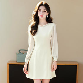 奢姿大码女装2025春季减龄钉珠设计时尚连衣裙胖妹妹通勤拼接裙子9951857142