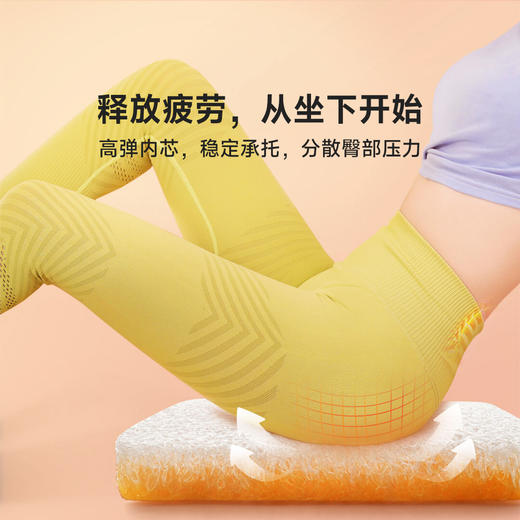 愉悦之家 高分子双硬度释压透气坐垫灰色 商品图3