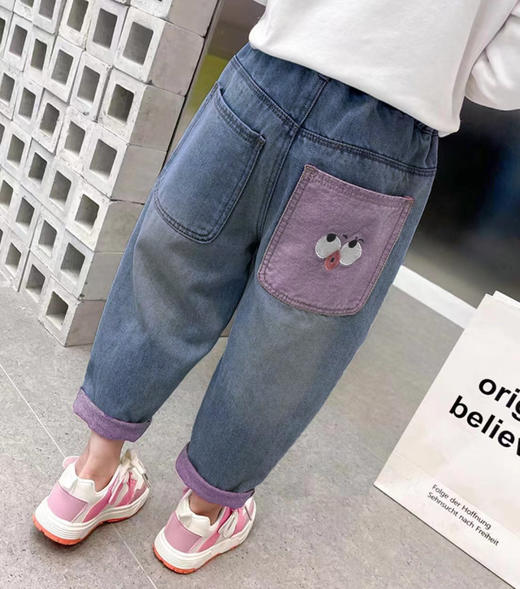 【29.9带走】 巴拉家嘟嘴彩底萝卜裤牛仔裤 90-150cm 商品图2