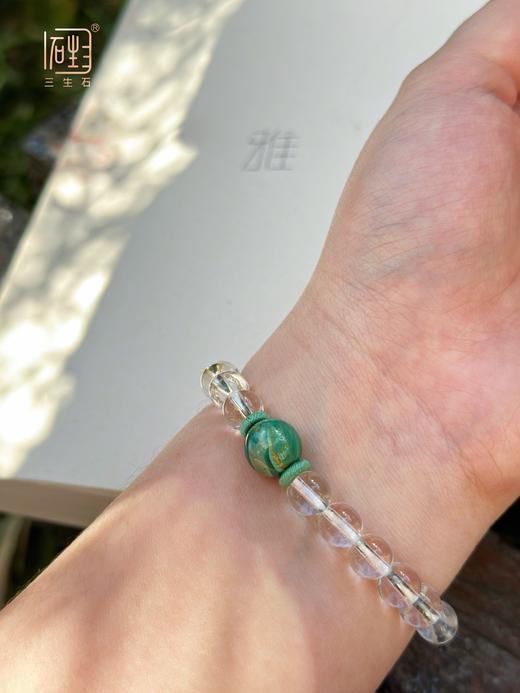 三生石·白水晶诗意大漆珠手链+耳饰 商品图6