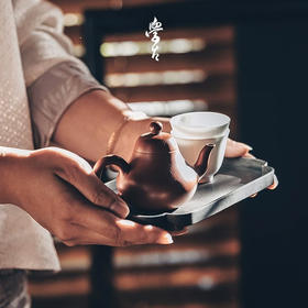 学古|小如意锡托盘 中式复古锡制托盘果盘干泡盘壶托壶承