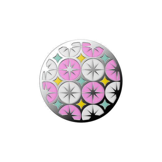 【太空梦游记】淡彩星光 POPGRIP泡泡骚手机粘贴式气囊支架 Enamel金属珐琅系列 粉色 日月星 拼贴 商品图1