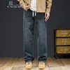 【DYG】大依优型大码男装重工阔脚牛仔裤男宽松刺绣松紧腰运动牛仔长裤男装 商品缩略图0