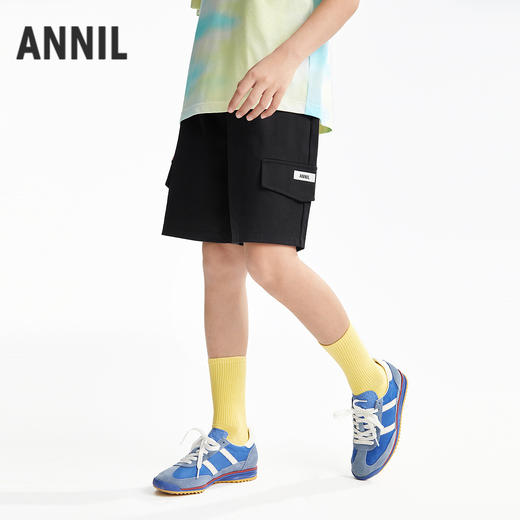 【凉感】【工装风】男童SORONA针织中裤夏季新款安奈儿童装EB526067 商品图1