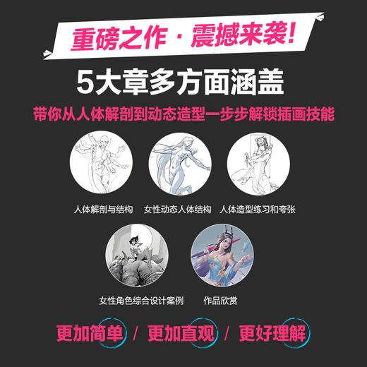 女性角色 人体结构动态基础与造型设计 人体结构动态人体解剖肌肉与线条 人体造型插画设计构图 商品图1