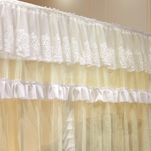 自然醒花边宫廷落地蚊帐加密公主风三开门防尘卧室家用纹账结婚蚊帐婚房蚊帐2503HH 商品图8