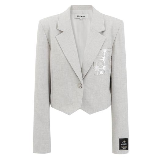 SELFWHO经典戗驳领西装外套女2025春新款通勤宽松小个子短款西服 商品图4