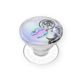 【太空梦游记】飘浮星系 POPGRIP泡泡骚手机粘贴式气囊支架 Tidepool流沙系列 蓝色 日月星 猫