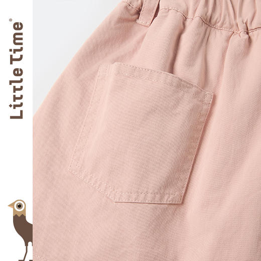 littletime女童裤子春夏款2025新款儿童工装喇叭裤粉色女孩阔腿裤 商品图2