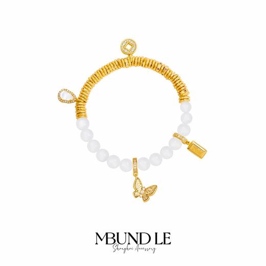 摩邦珠宝 铜合金合成锆石手链 多宝珠珠手链女款 商品图0