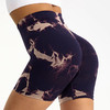 跃牌【美西西系列】扎染瑜伽健身短裤女高腰提臀紧身运动跑步蜜桃收腹五分裤DK-012 商品缩略图4