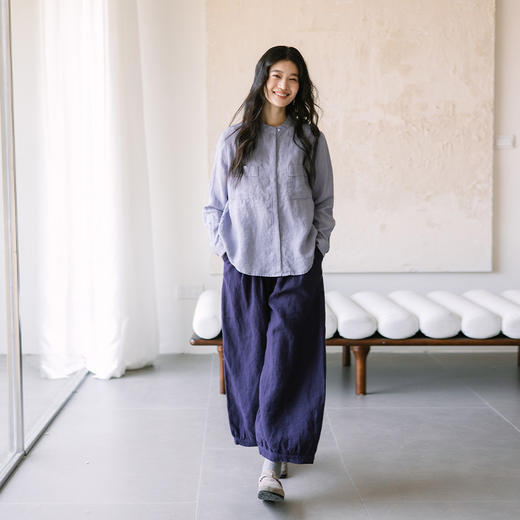 绽放旅行女装052朵/春季新款女100亚麻灯笼裤宽松显瘦文艺休闲裤 商品图3