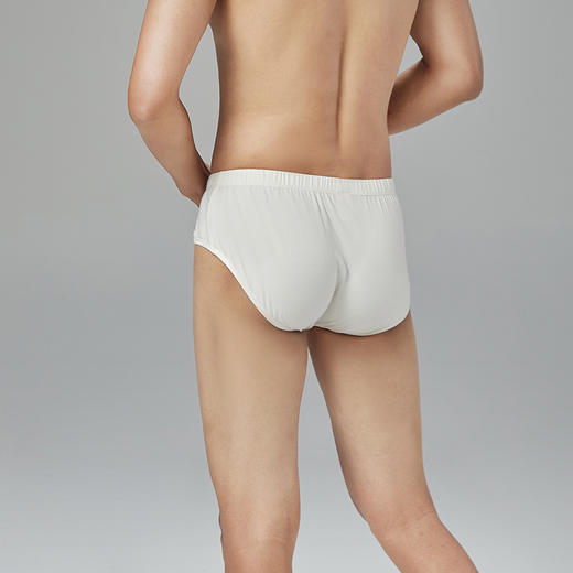 2.17素道彩棉内裤男 透气吸汗简约中腰三角裤白色 商品图3