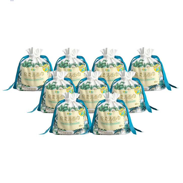 9XCD060（袋装）心相印棉柔系列60片装洗脸巾（卷式袋装）22版