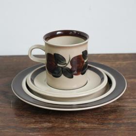 芬兰Arabia Ruija咖啡杯碟 瘦高三件套