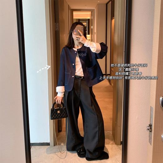 优选丨【水墨集云 新中式两面穿牛仔外套】面料软糯顺滑 缎面提花质感满满 两面上身不一样的感觉 日常通勤超百搭 商品图3