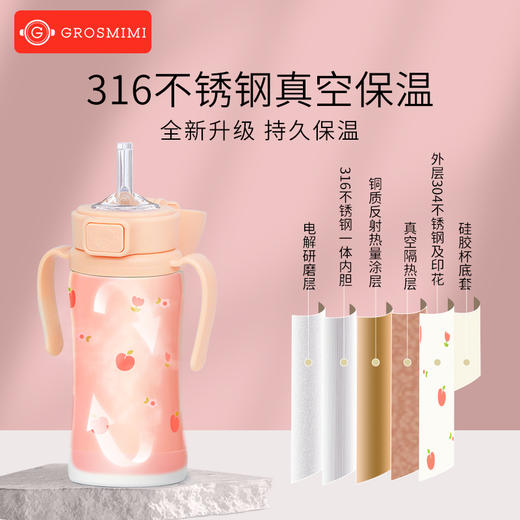 【保温杯】格罗咪咪 不锈钢保温吸管杯300ml 商品图3