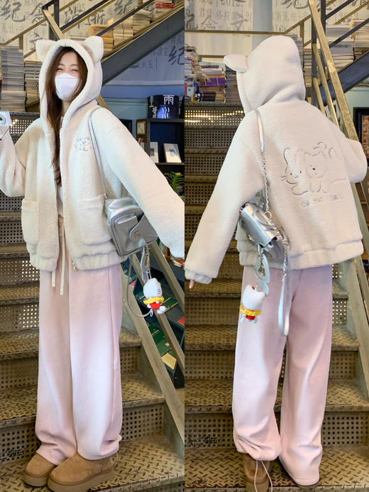 <曾小咸推荐> 刺绣加绒休闲裤 商品图0