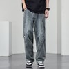 【DYF】大依优型大码牛仔裤复古直筒宽松休闲长裤子男士潮牌美式胖子 商品缩略图4