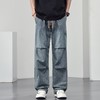【DYF】大依优型大码男装休闲牛仔裤松紧腰运动宽松直筒休闲风长裤子 商品缩略图4
