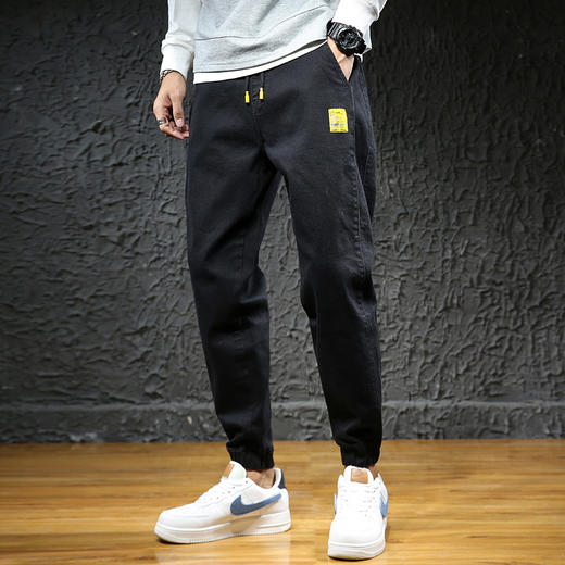 【DYG】大依优型大码男装松紧腰束脚牛仔裤加肥加大码哈伦裤子男士日系潮牌 商品图5