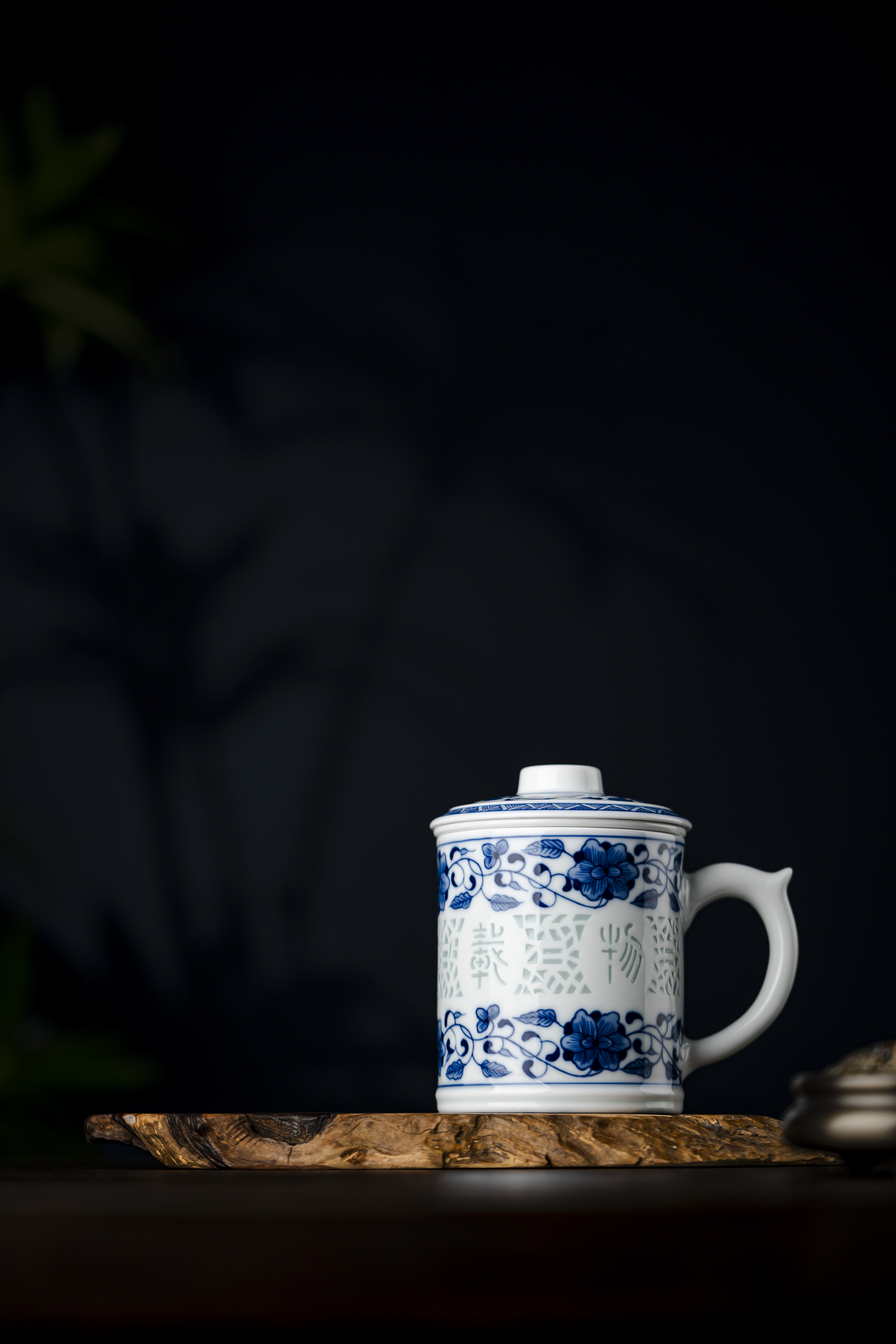 富玉 |  景德镇陶瓷手绘厚德载物茶漏杯大容量水杯带盖水杯