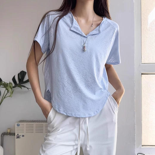 跃牌【美西西系列】运动健身瑜伽服女镂空透气速干上衣美背T恤DX-335 商品图0