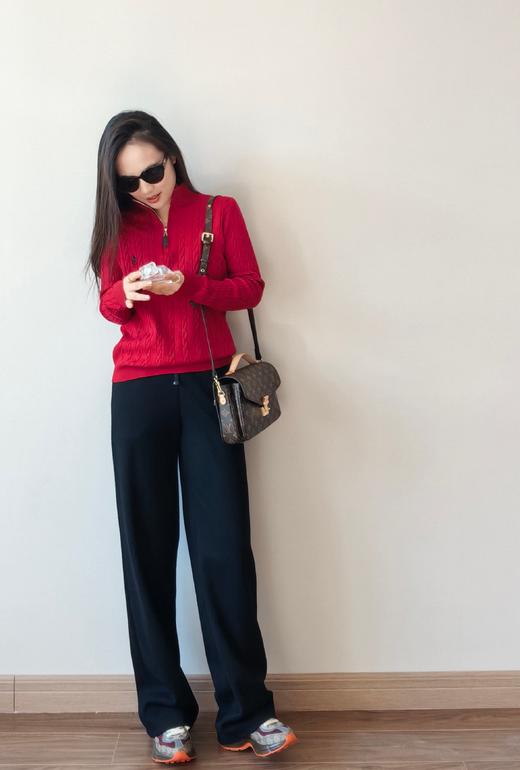 C位立领polo经典老钱风麻花针织半拉链毛衣 商品图5