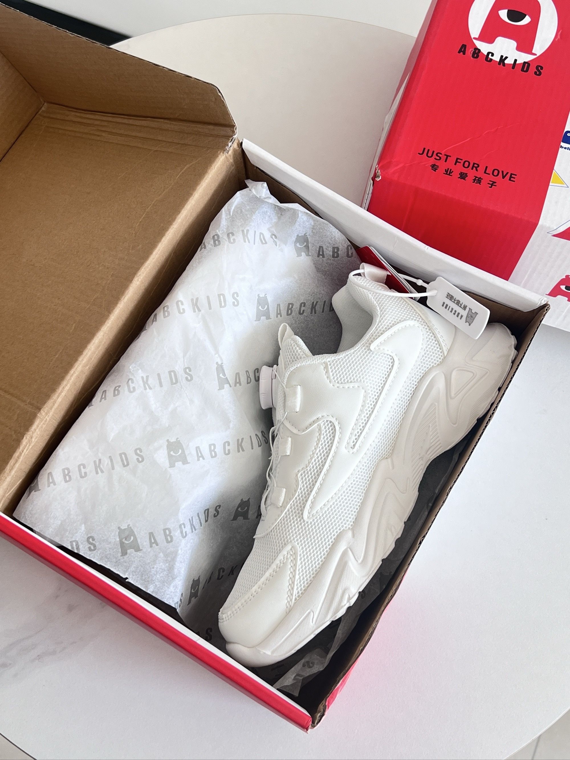 【abckids儿童运动小白鞋3249qz】✅专柜正品,‬三标齐全,‪带