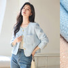 VICTORIA&VERA女装春季“气质名媛”小香风单排扣口袋亮闪显瘦圆领短款外套 商品缩略图1