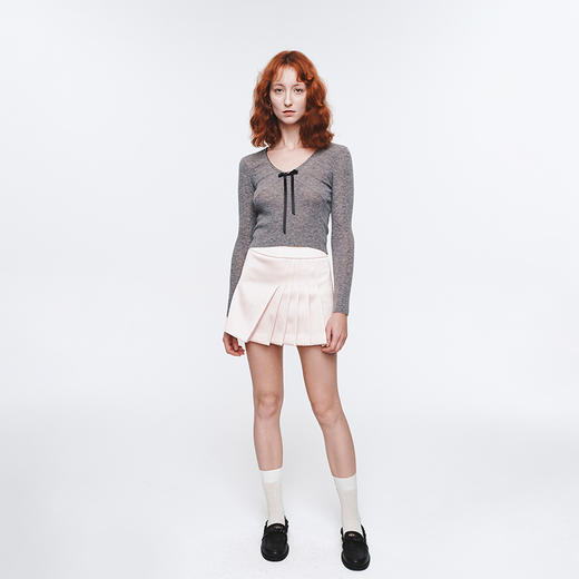 HERLIAN 2025年春季女士蝴蝶结装饰轻薄长袖针织衫 商品图1