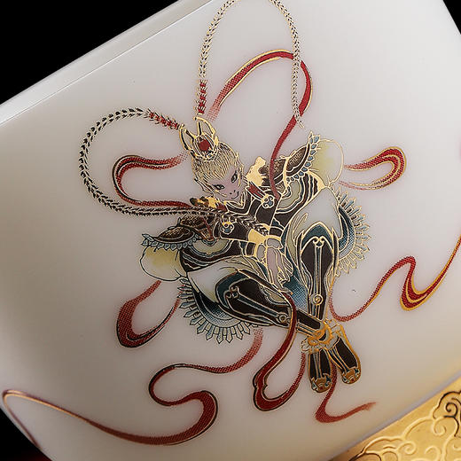 悟空杯羊脂玉瓷主人杯，苏巧龙大师签章，精美礼盒包装 珍藏品鉴 送礼臻品 商品图1