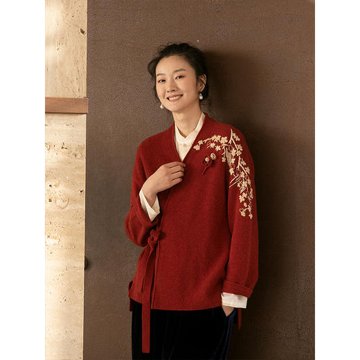 牧衣游原创 马海毛毛织胸针红色百搭文艺 青露【不支持会员折】 商品图3