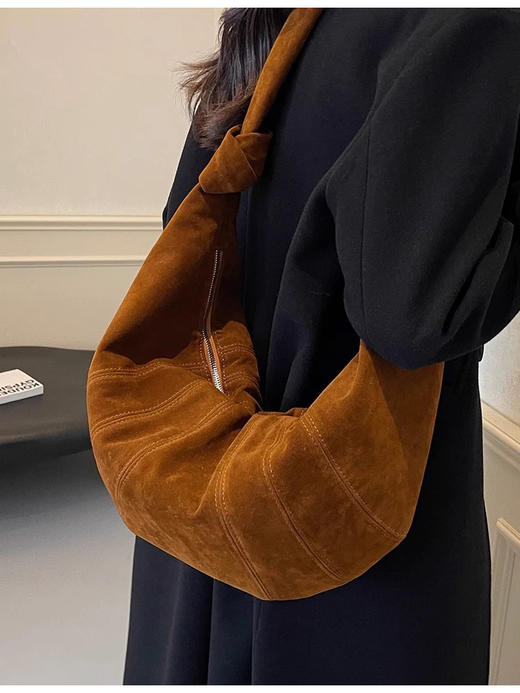 裁缝学苑AS433通勤包包纸样女麂皮绒牛角包复古百搭斜挎包样板 商品图3