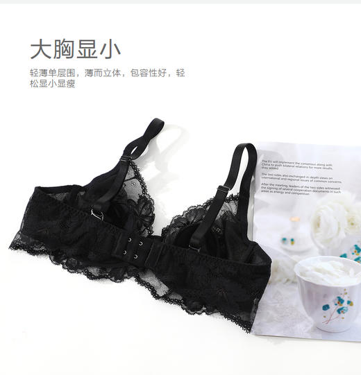【3F】【列维斯蕾丝 兔耳朵】安莉芳薄款单层围大胸文胸女内衣EB00370 商品图4