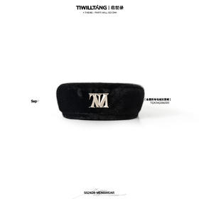 TIWILLTANG启世录“霭墨银弁”金属符号毛绒贝雷帽