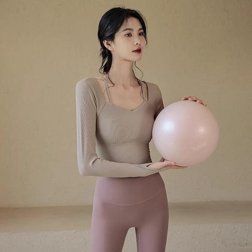 跃牌【美西西系列】新款带胸垫健身上衣女T恤运动紧身短袖露腰休闲跑步瑜珈服DX-235 商品图3