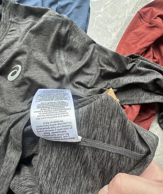 全新正品asics亚瑟士新款圆领弹力速干透气运动长袖T恤，黑色 灰色 深蓝 军绿 酒红 商品图6