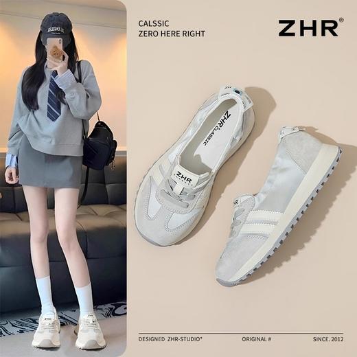 ZHR复古德训鞋女2025春季新款柔软透气阿甘鞋时尚百搭休闲鞋 商品图9