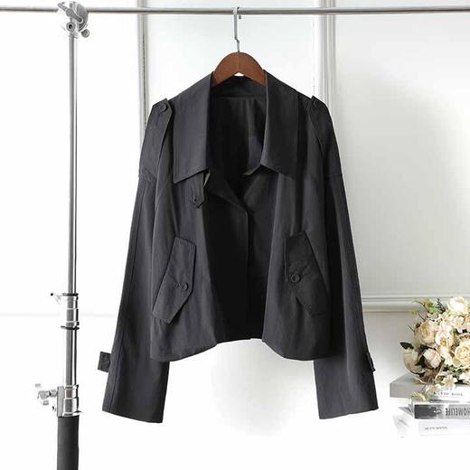顺丰包邮洛诗琳34230显高显瘦翻领气质百搭短款风衣20211123 商品图4