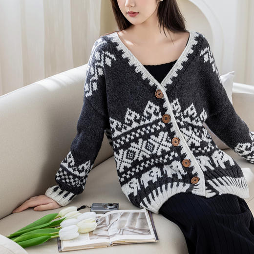 苏苏姐家象韵开衫手工DIY编织外套棒针羊毛线毛线团材料包 商品图3