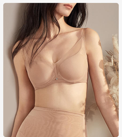 【3F】安莉芳网纱无痕女士文胸大胸显小薄款舒适内衣EB00753 商品图4