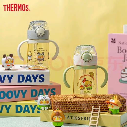 膳魔师BEBE水杯PPSU把手款小容量吸管杯幼儿学生奶瓶级材质水杯330ml/SMS-BBSI-350GG-BEBE 商品图6