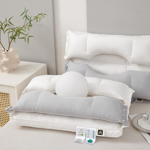 严选 | 新款全棉双向养护牵引可拆卸枕头 42X62cm一只装 可调节羽丝绒枕芯 商品图5