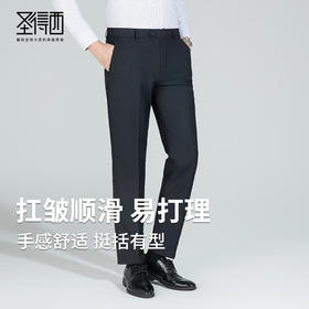 圣得西易打理弹力休闲裤男秋季直筒宽松2025新款垂感商务西裤男士